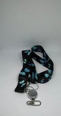 Blue Butterfly Retractable Lanyard