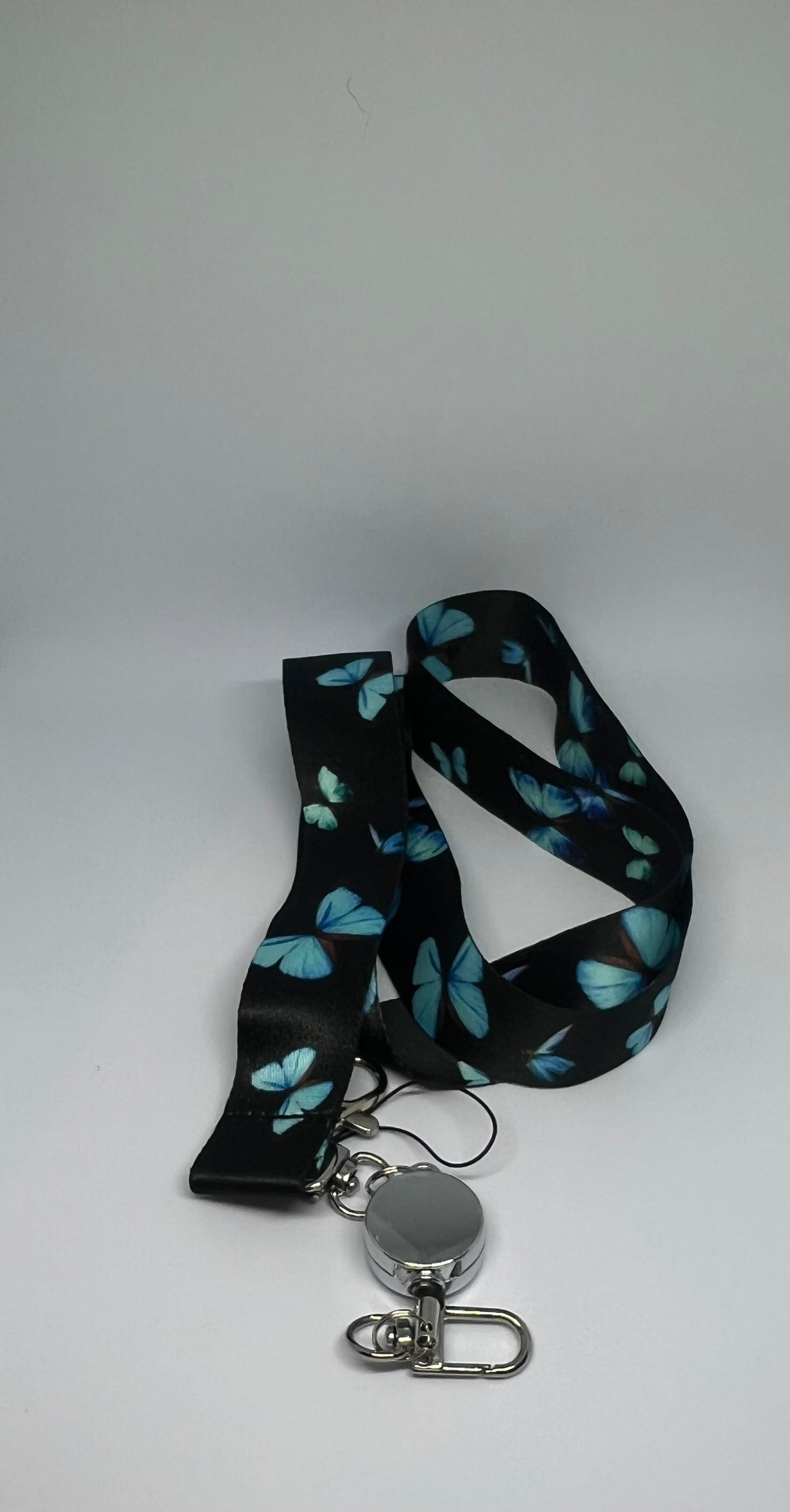 Blue Butterfly Retractable Lanyard