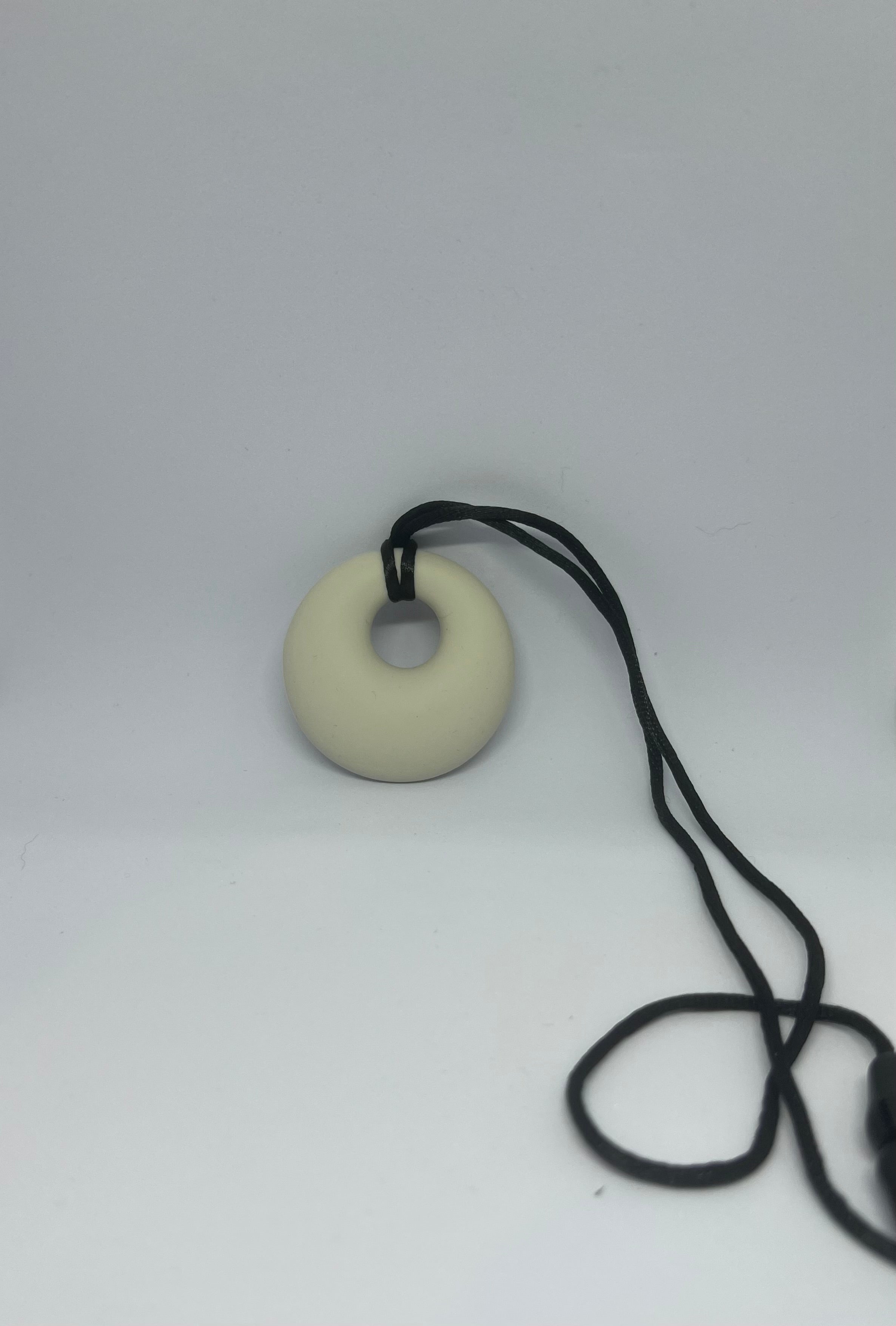 Cream Circle Chew Necklace