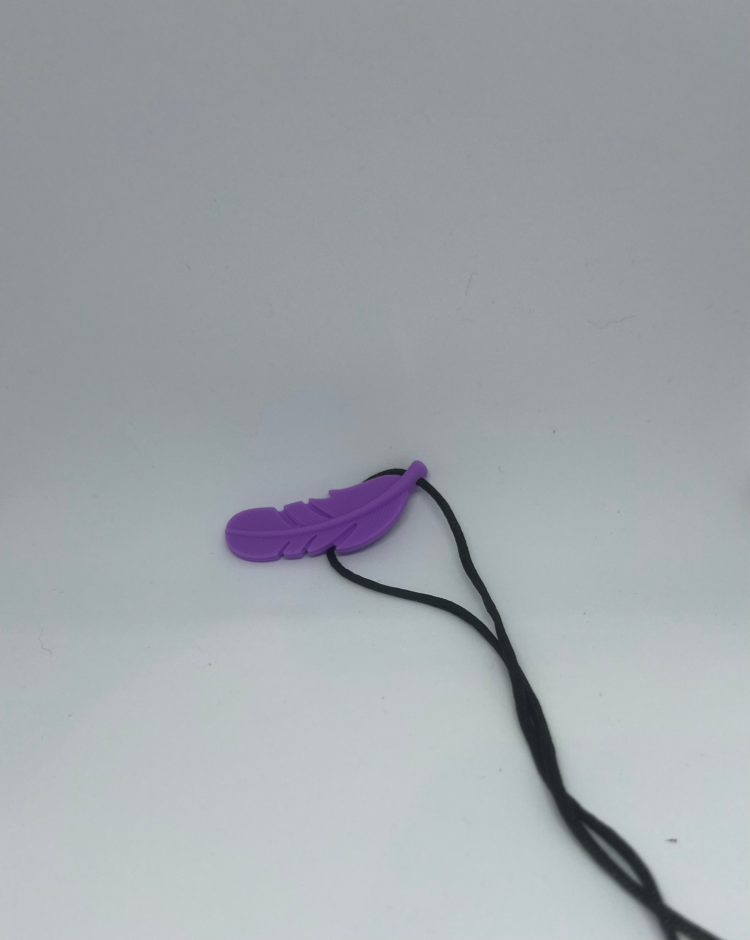 Purple Feather Chew Necklace
