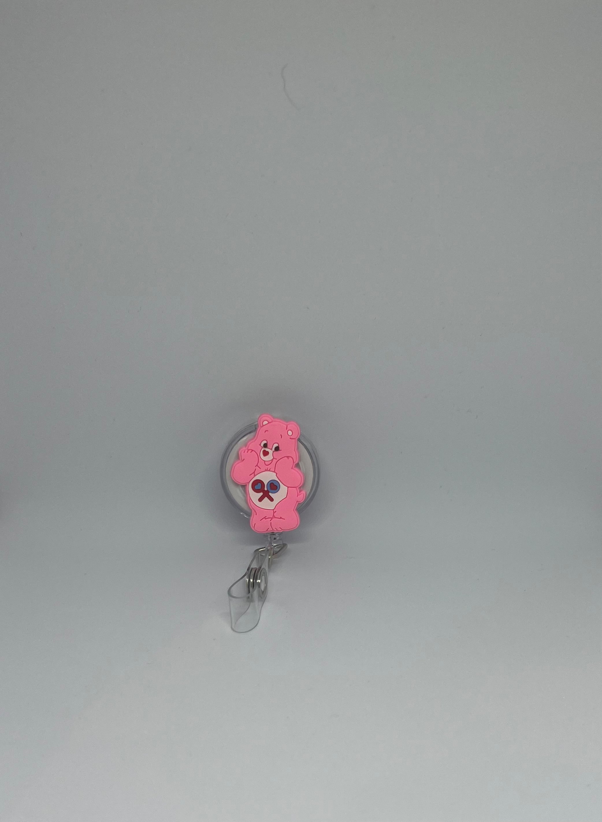 Pink Bear Retractable Badge Reel