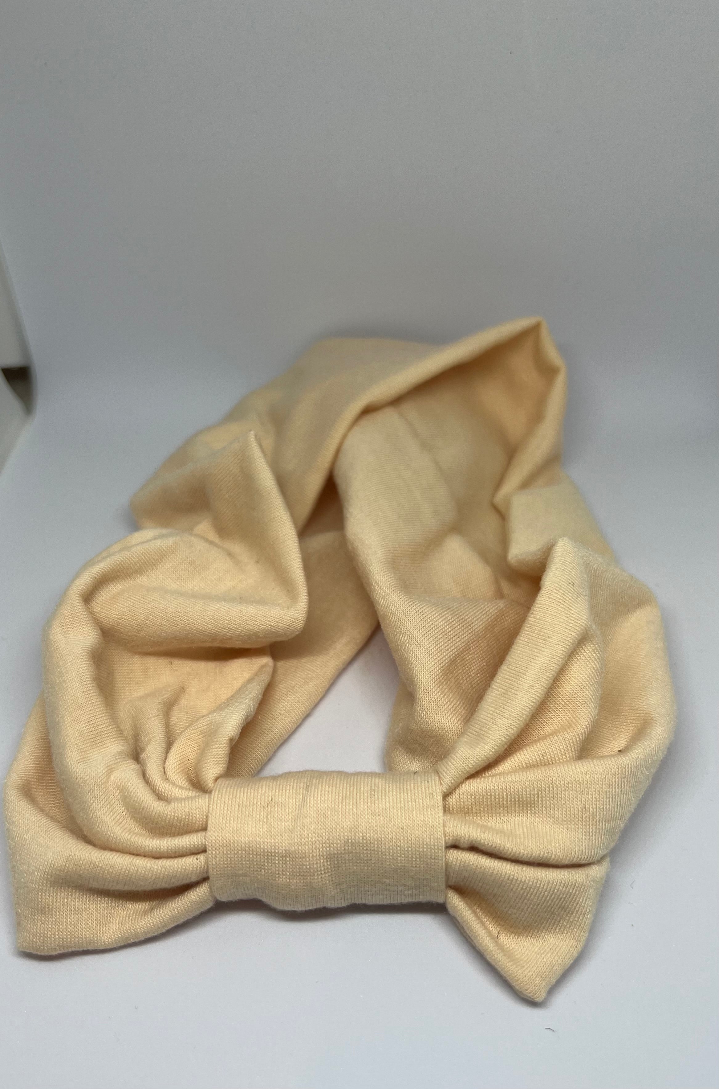Cream Adult Bow Turban Headband