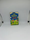 Little Explorer Adventure Begins Here luggage tag with cartoon kids in sunny meadow illustration