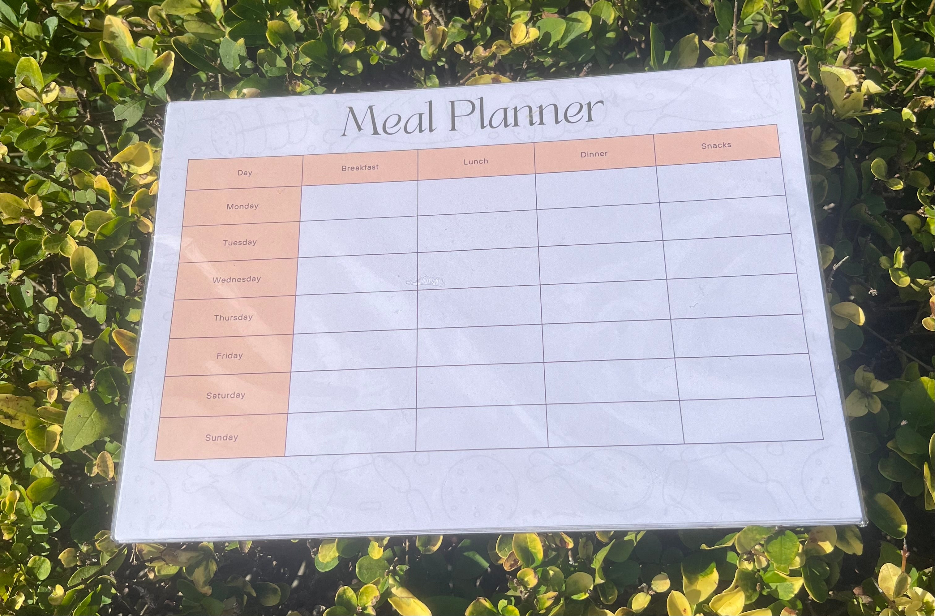 Weekly Meal Planner - Simple Design