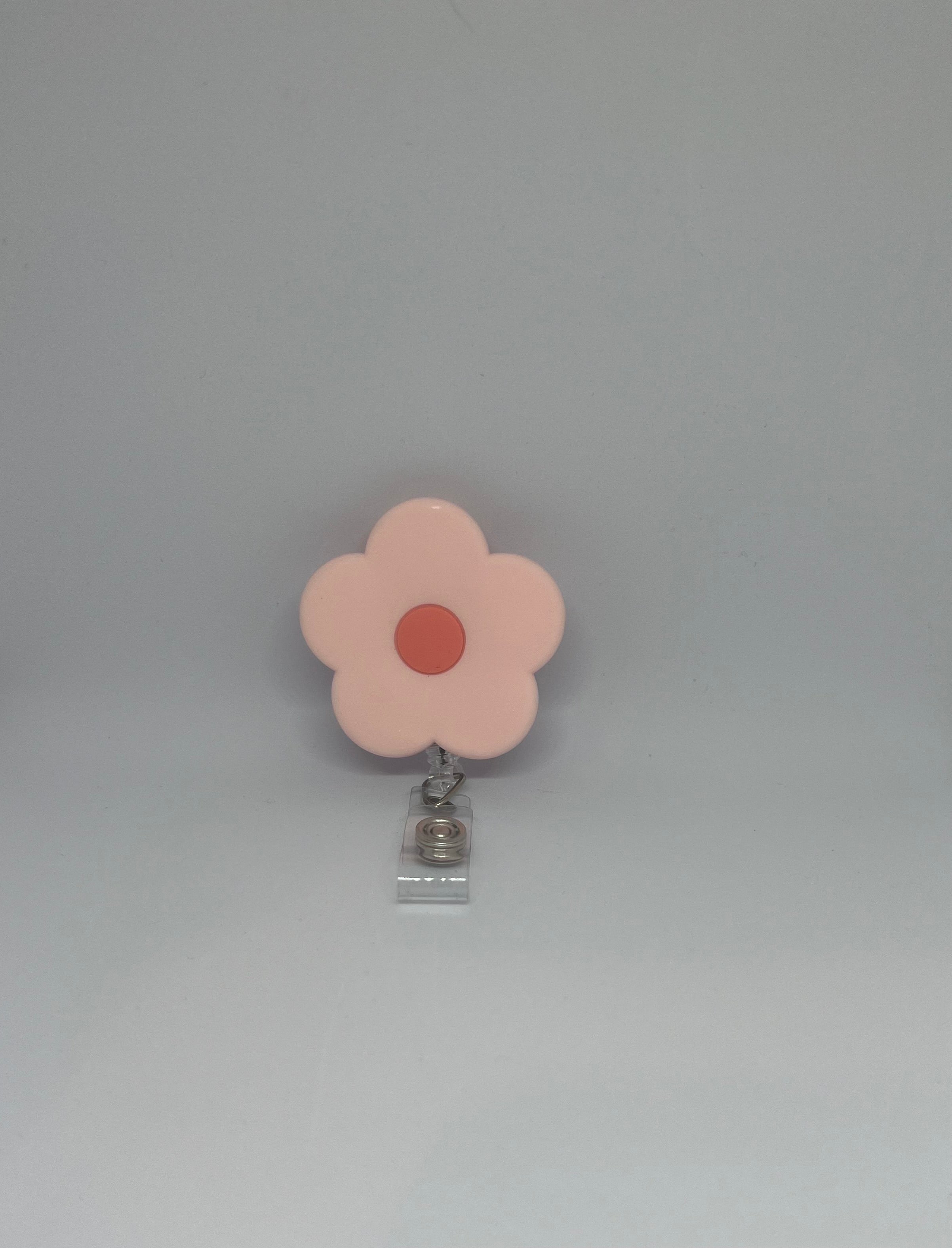 Pink Daisy Retractable Badge Reel