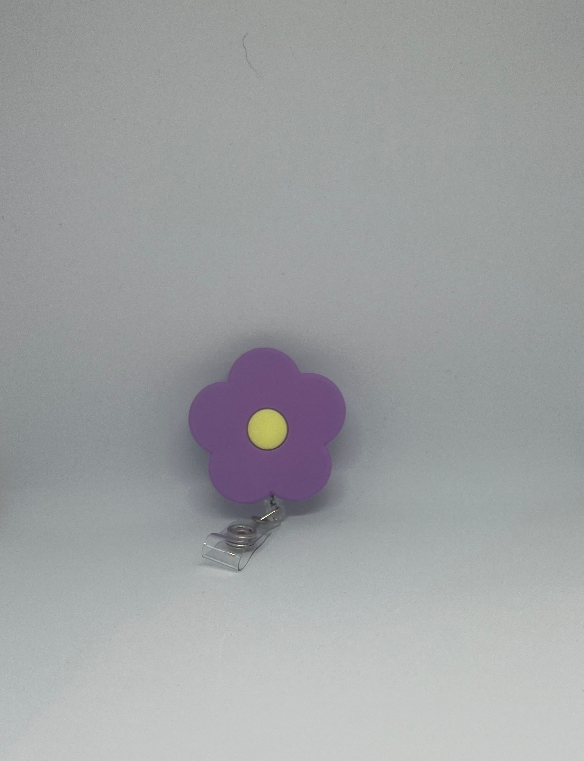 Purple Daisy Retractable Badge Reel