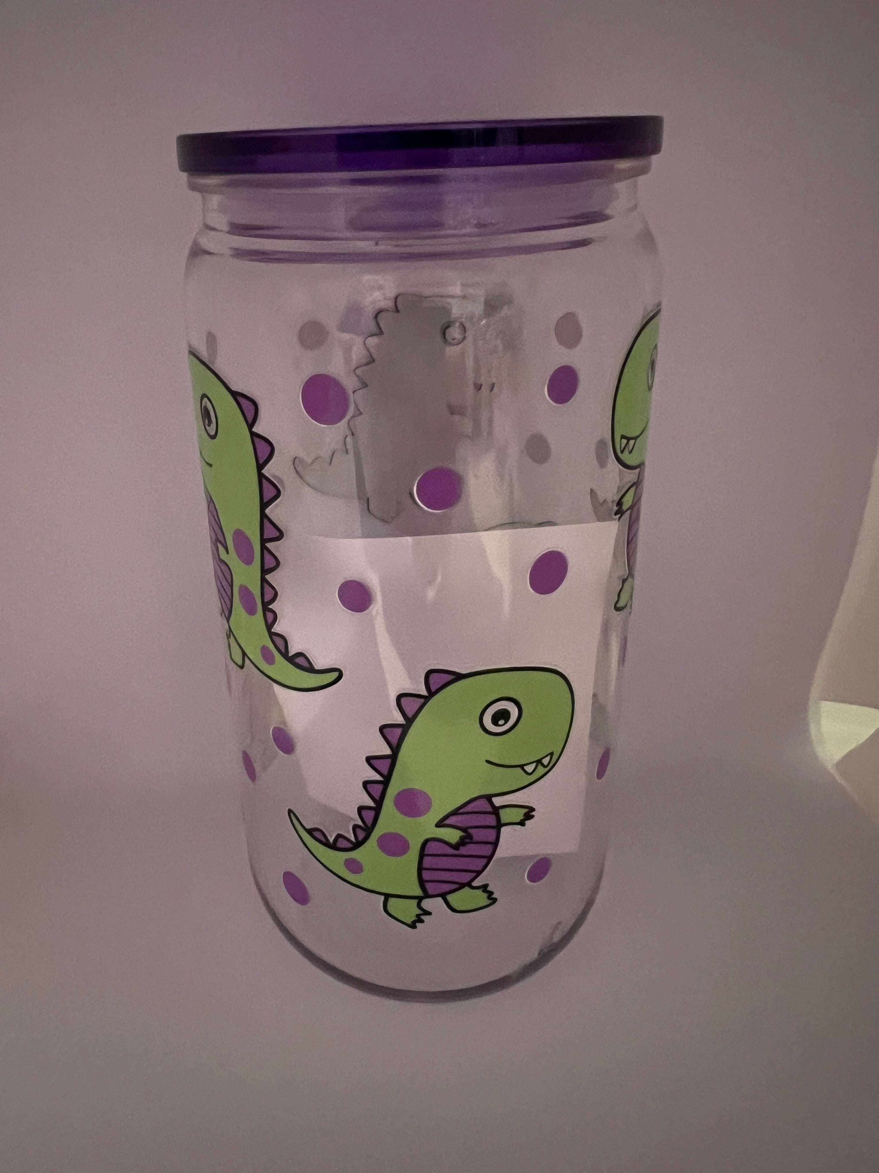 Purple Dinosaur Acrylic Cup