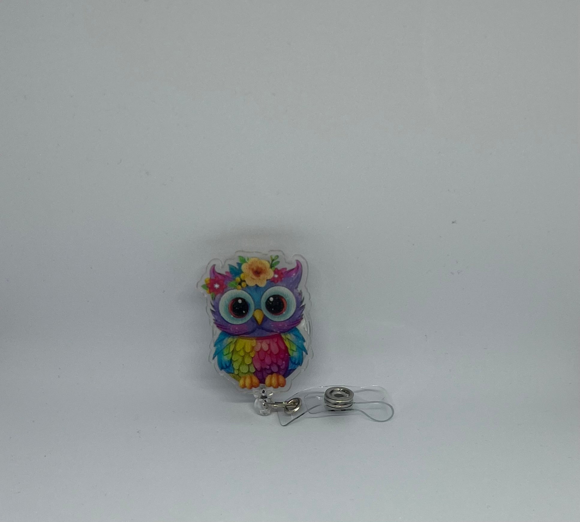 Rainbow Owl Retractable Badge Reel