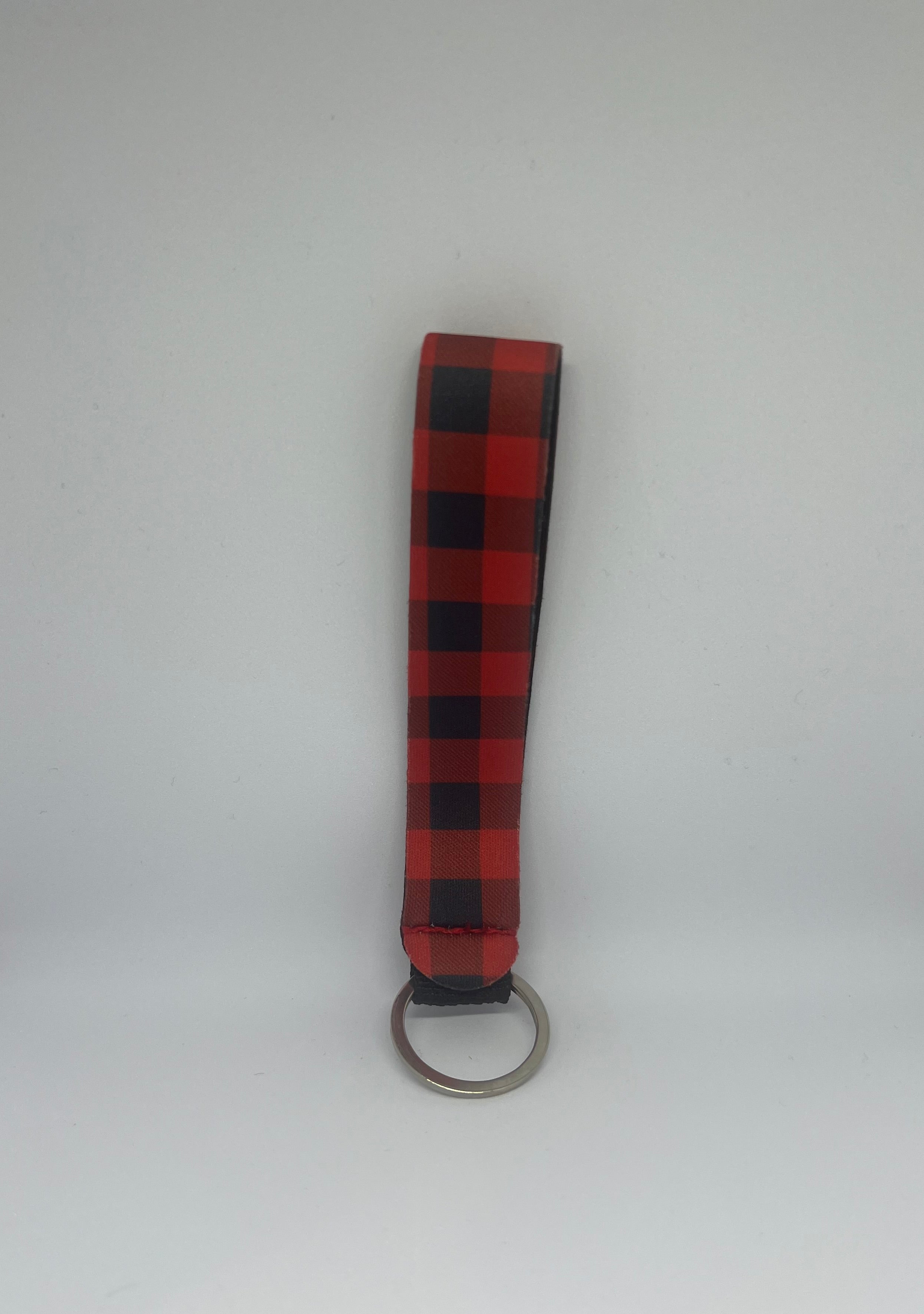 Red & Black Buffalo Check Wristlet