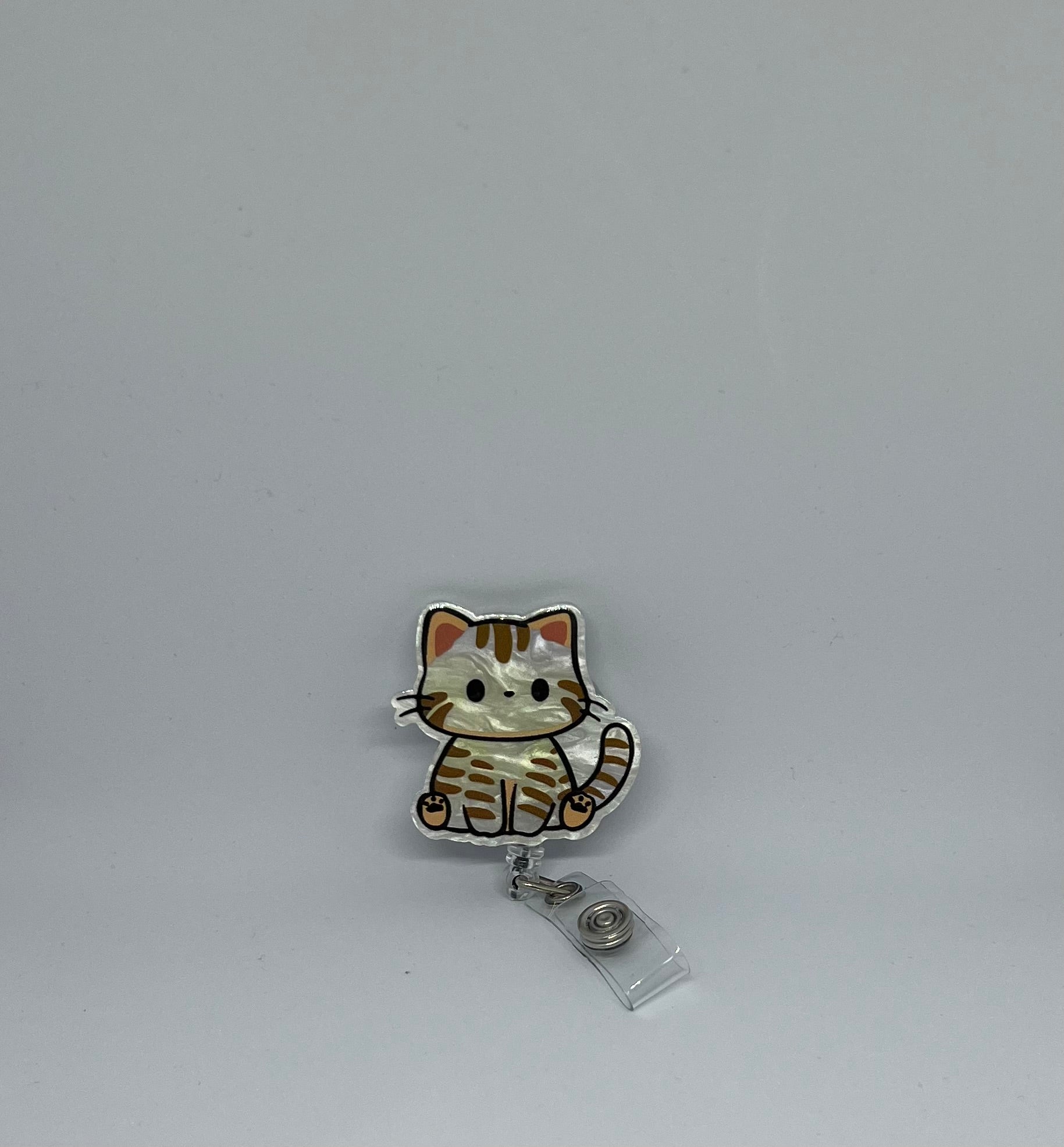 Tabby Cat Holographic Retractable Badge Reel