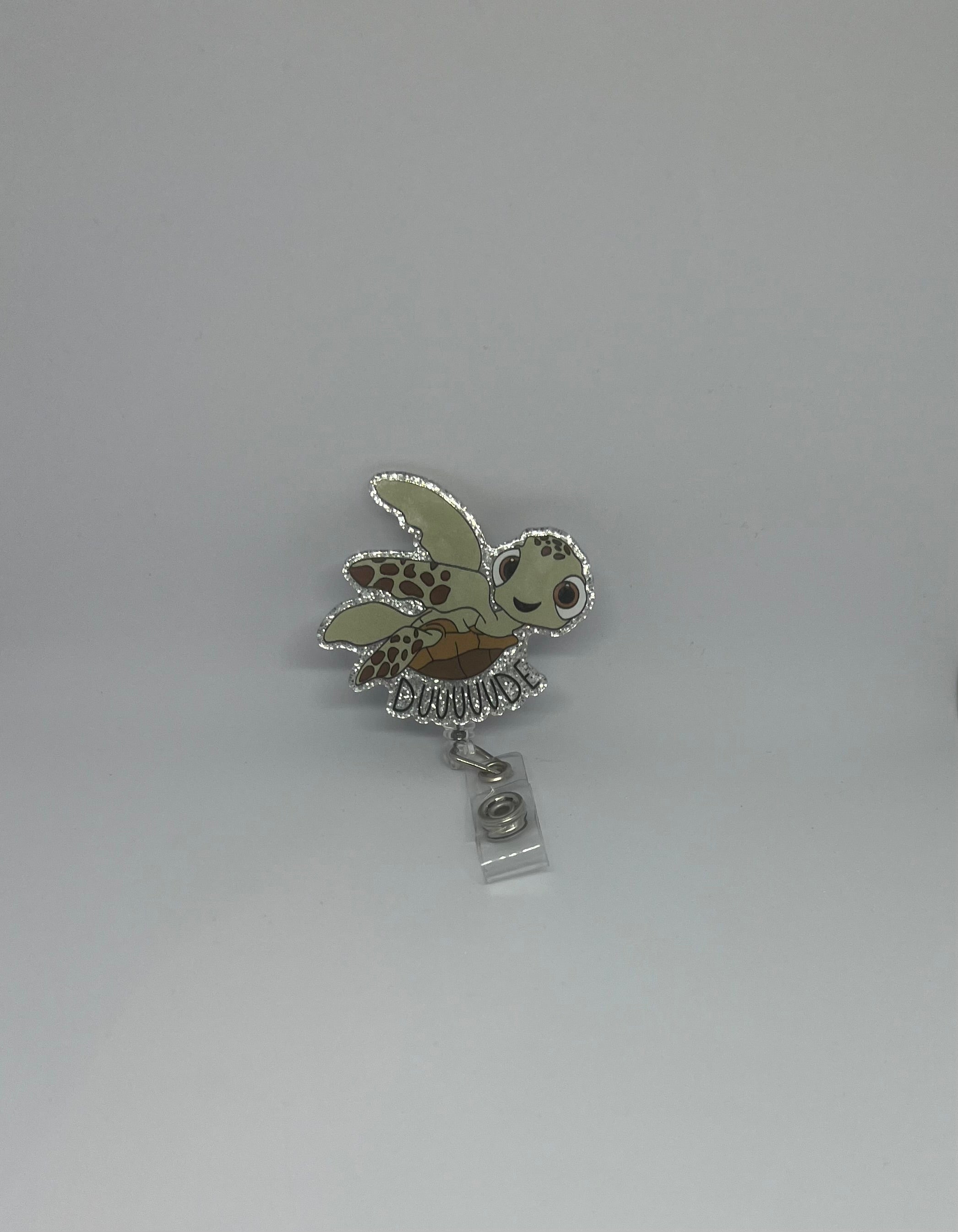 Baby Sea Turtle Glitter Retractable Badge Reel