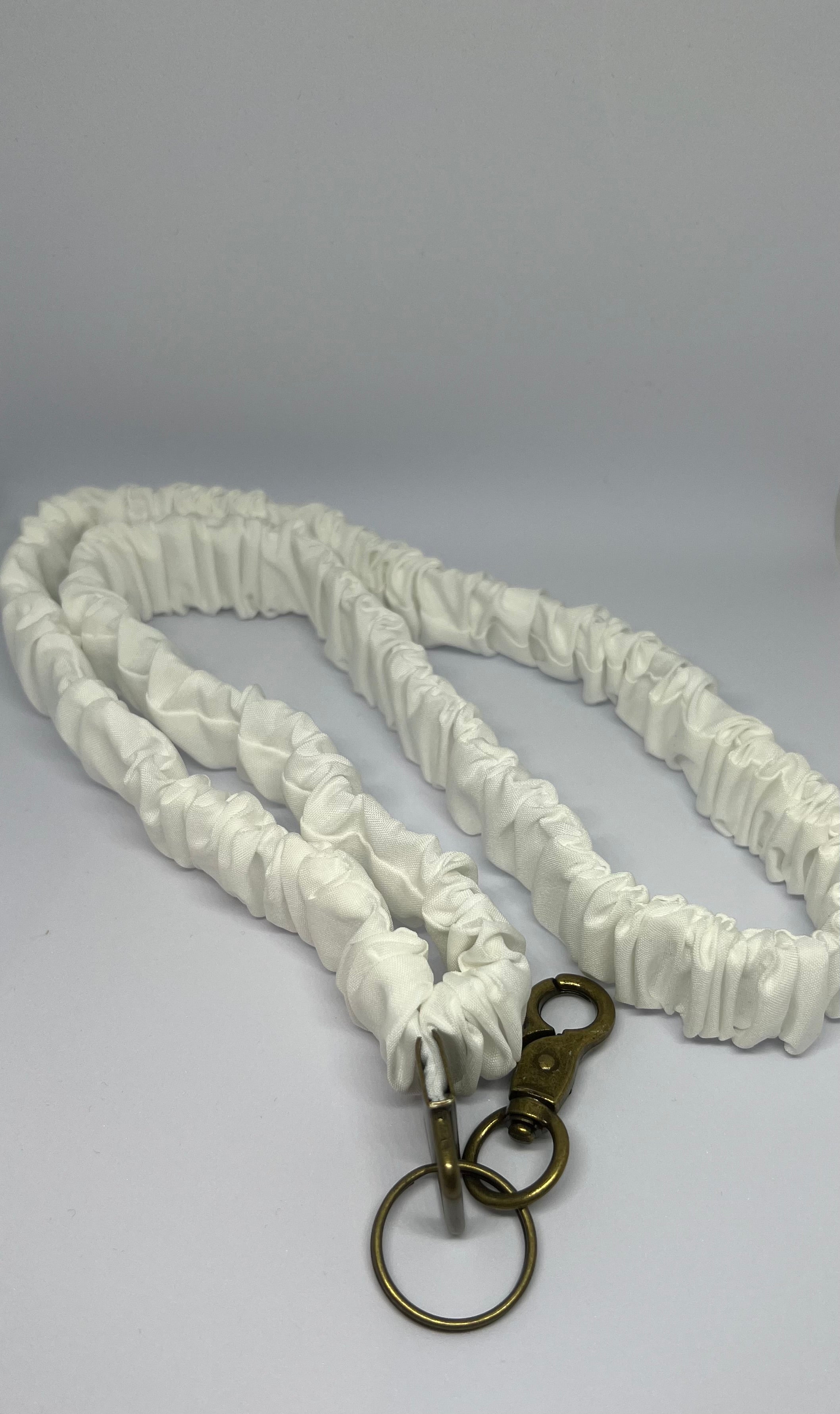 White Scrunchie Lanyard