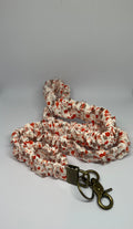 White with Orange Flower Scrunchie Lanyard