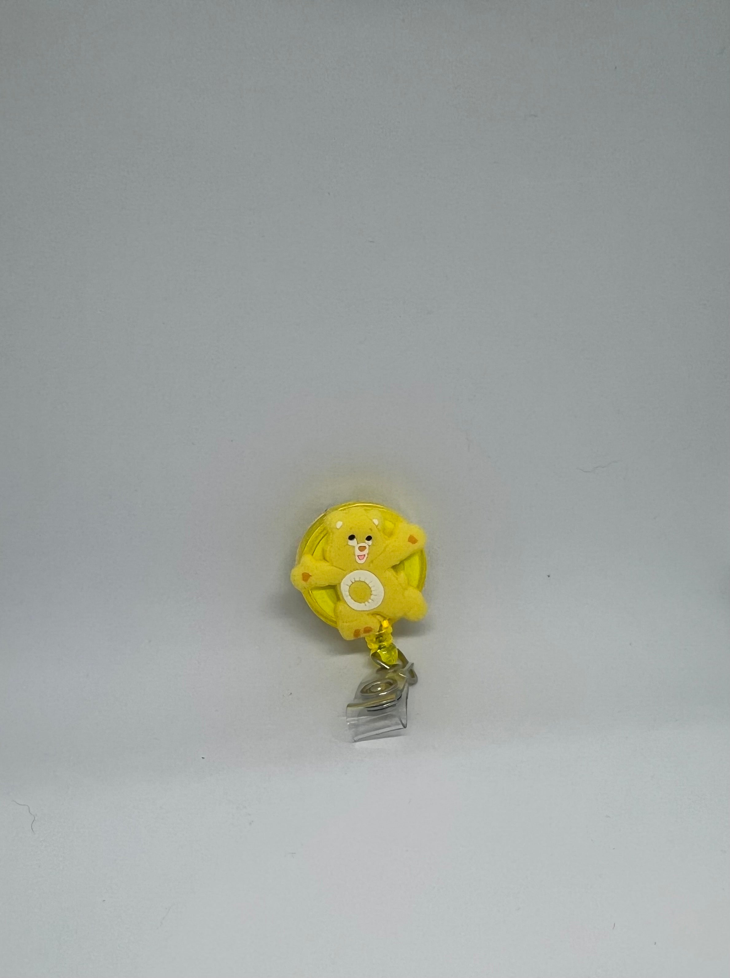 Yellow Sunshine Bear Retractable Badge Reel
