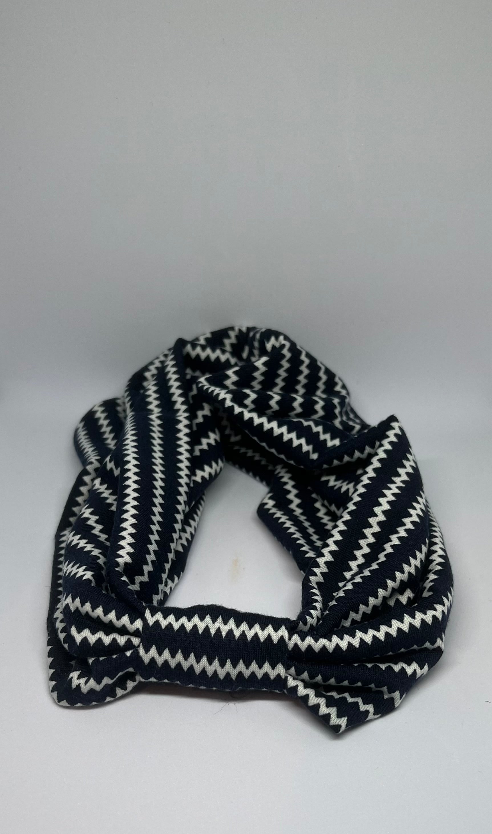 Black & White Zigzag Adult Turban Headband